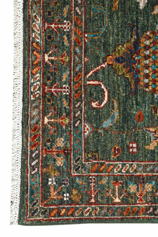 Sultani Runner 240cm x 83cm / 7ft 11in x 2ft 9in / Green - Image 2
