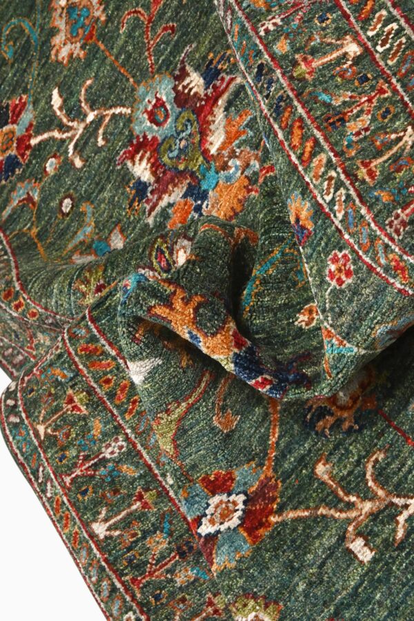 Sultani Runner 240cm x 83cm / 7ft 11in x 2ft 9in / Green - Image 5