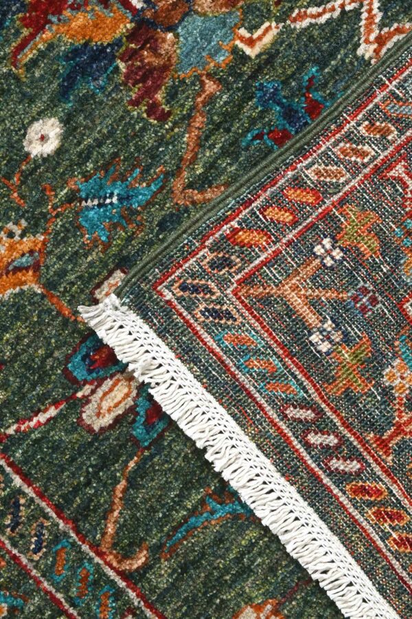Sultani Runner 240cm x 83cm / 7ft 11in x 2ft 9in / Green - Image 6