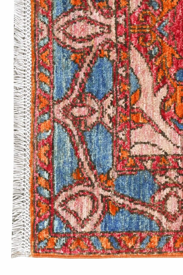 Afghan Chob Rang Arts and Crafts Art Nouveau Runner Rug 290cm x 79cm / 9ft 6in x 2ft 7in - Image 2