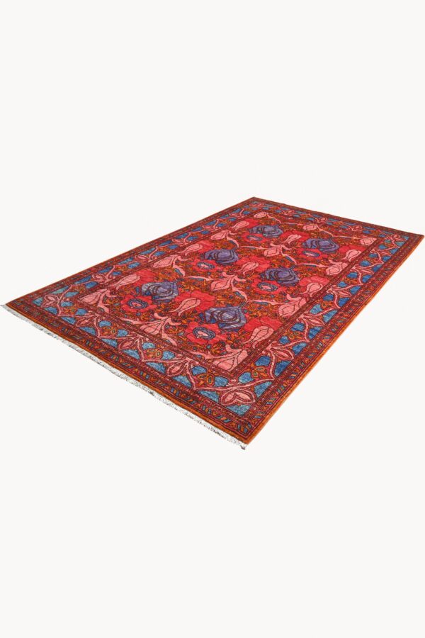 Arts and Crafts Chob Rang Rug 237cm x 155cm / 7ft 9in x 5ft 1in - Image 7