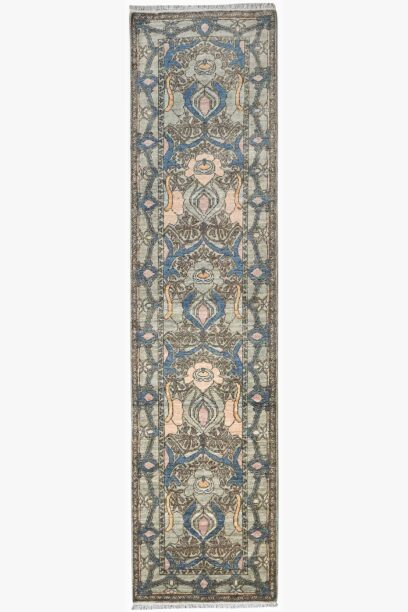 Arts and Crafts Chob Rang Runner 291cm x 74cm / 9ft 6in x 2ft 5in